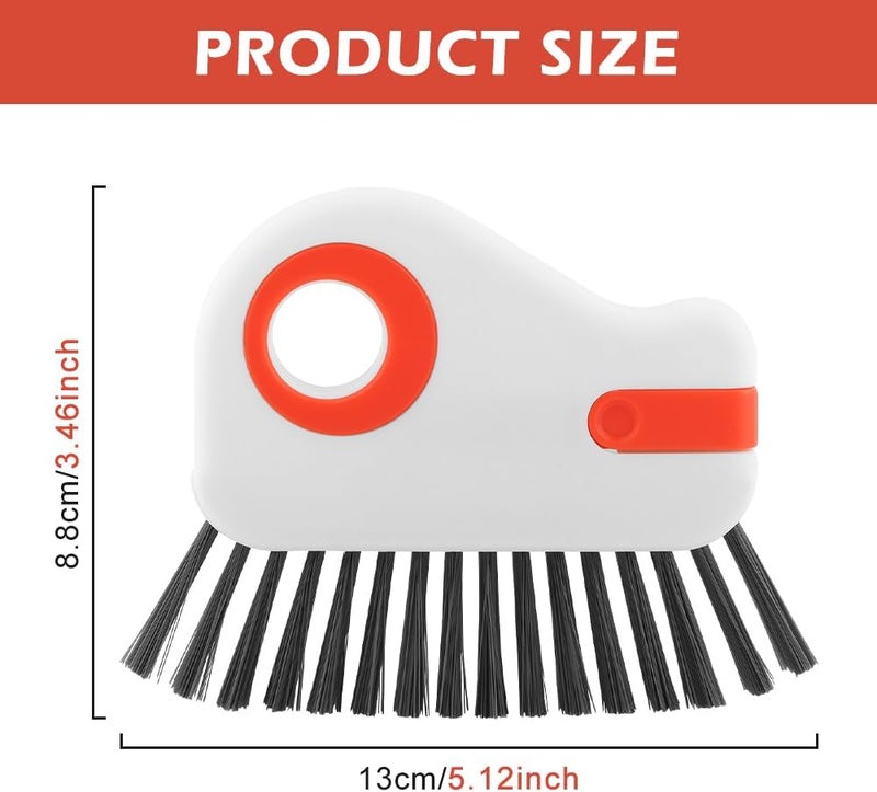 YOSINXU 2Pcs 2 in 1 Groove Cleaning Brush, Window Track Cleaning Tools with Hidden Scraper, Multifunctional Hard Bristle Grip Brush for Sliding Door Track, Window Sill - Image 2